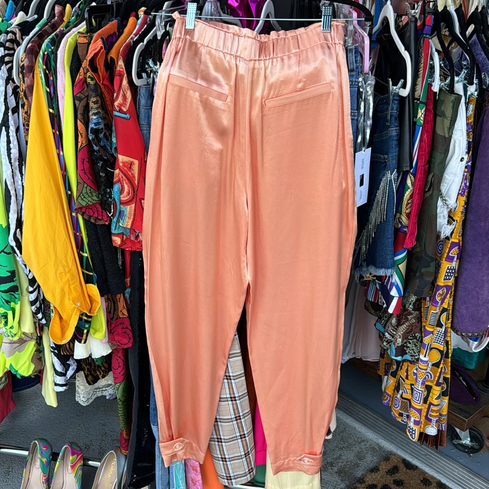 Zara Peach Pantone Satin Trouser - Picture 2 of 8